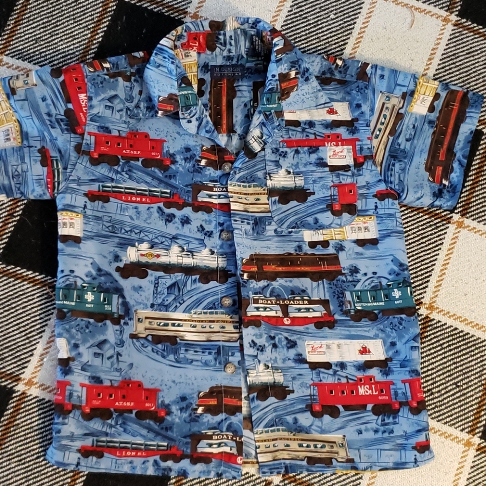 Train button down shirt